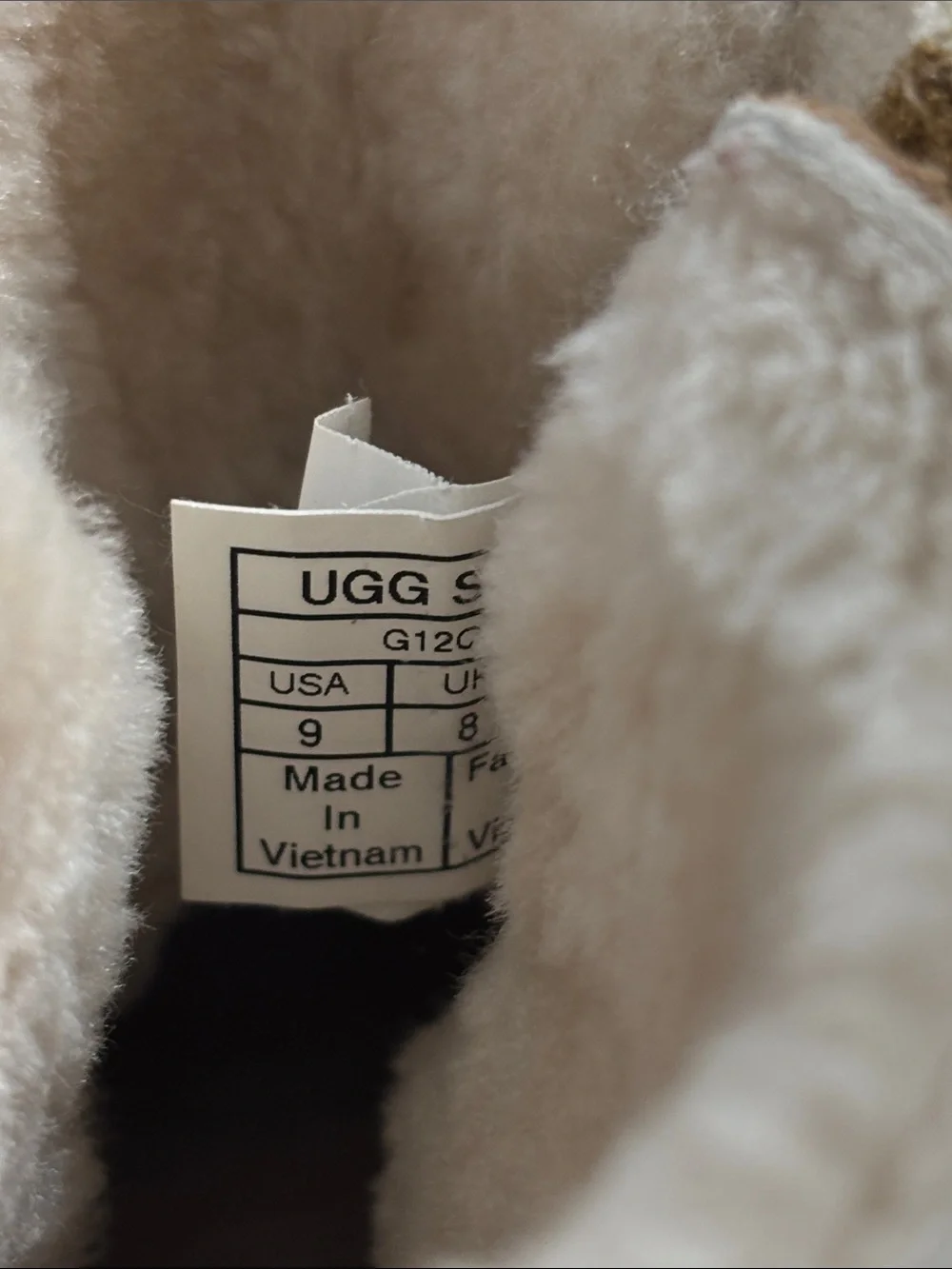UGG Tan Cream Shearling-Lined Short Boot Kids Sz 9 VGUC